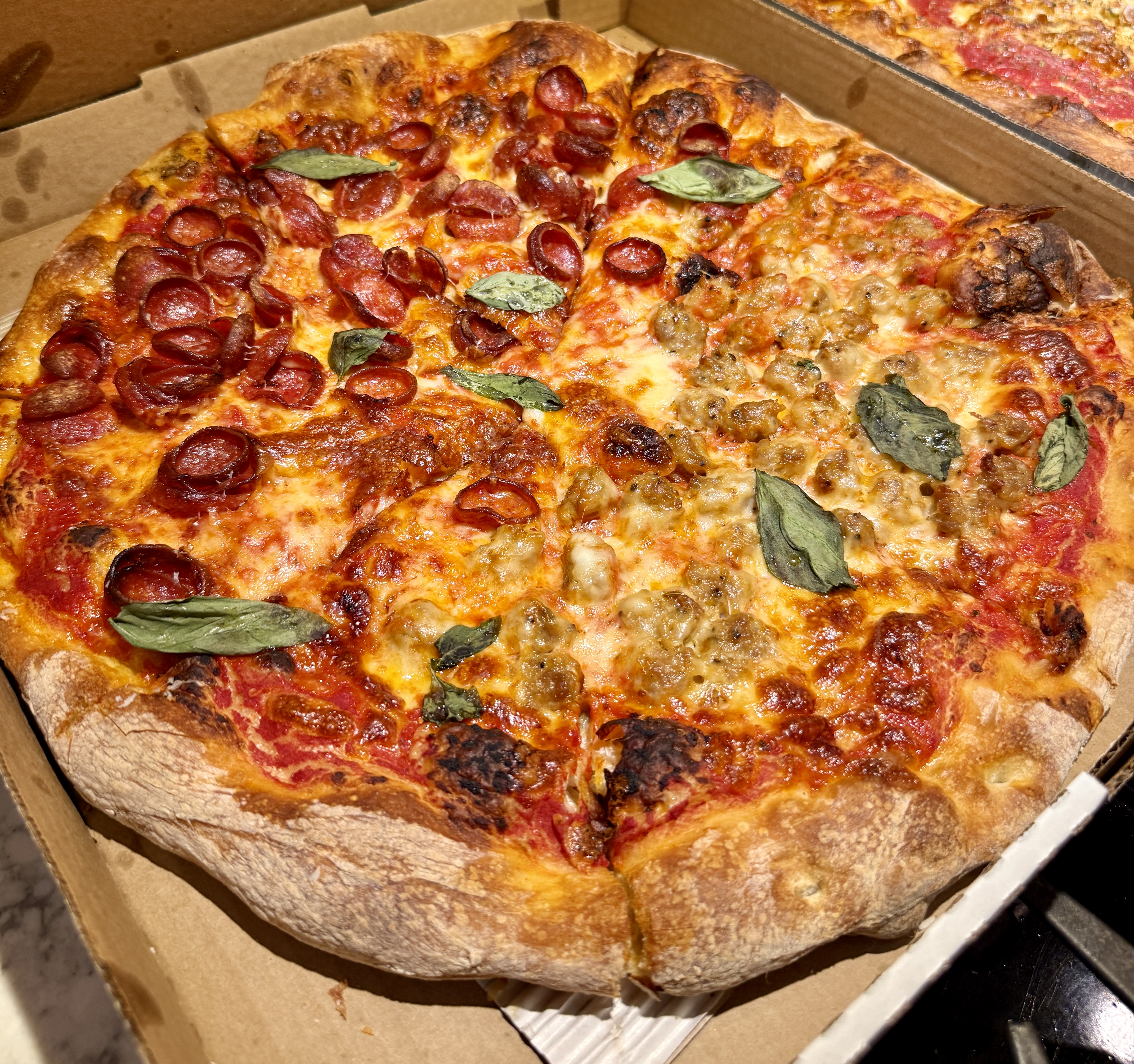 The Sixth Man pizza at Angelos Philadelphia