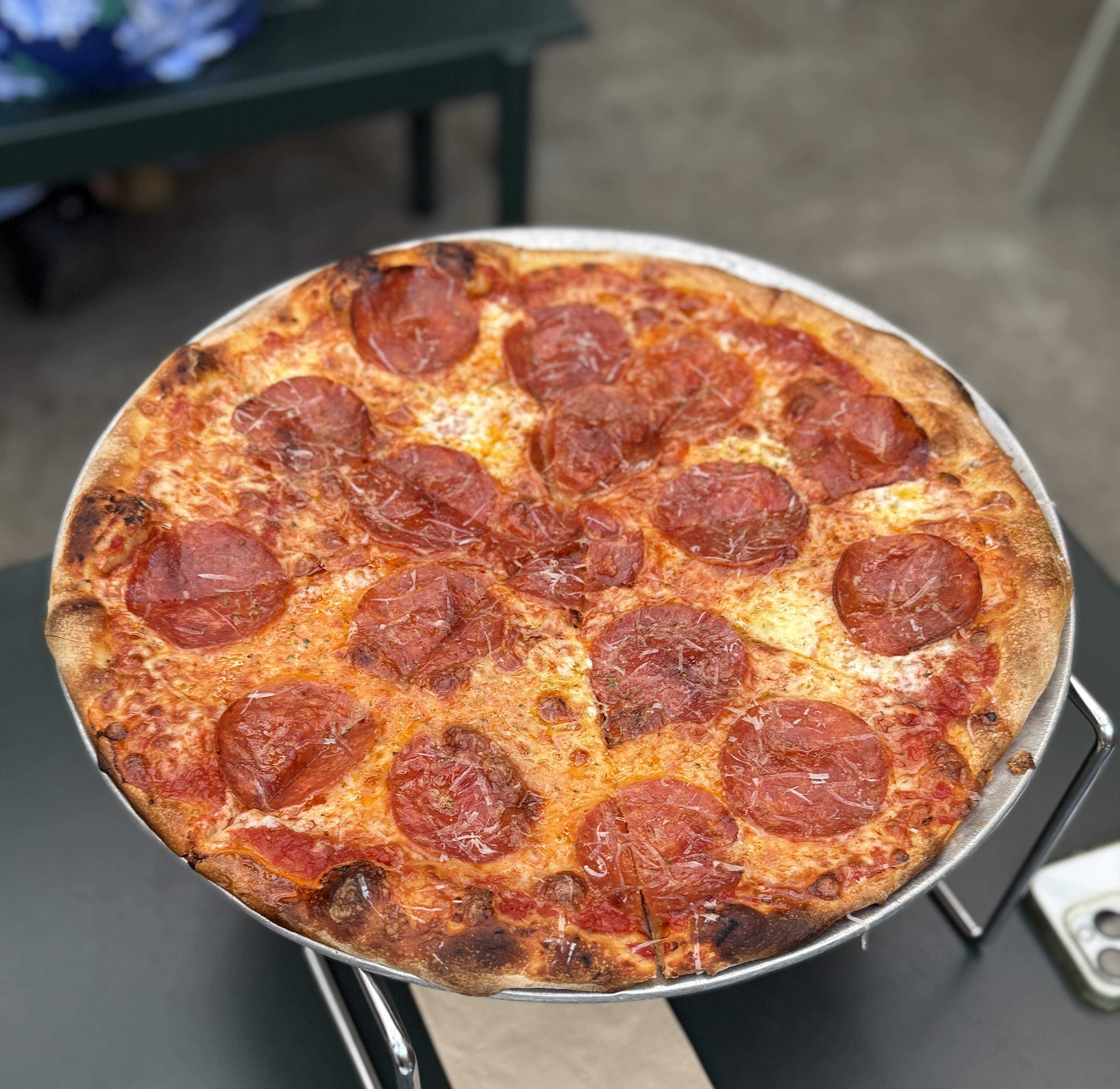 Pepperoni pizza at Pizzeria Beddia