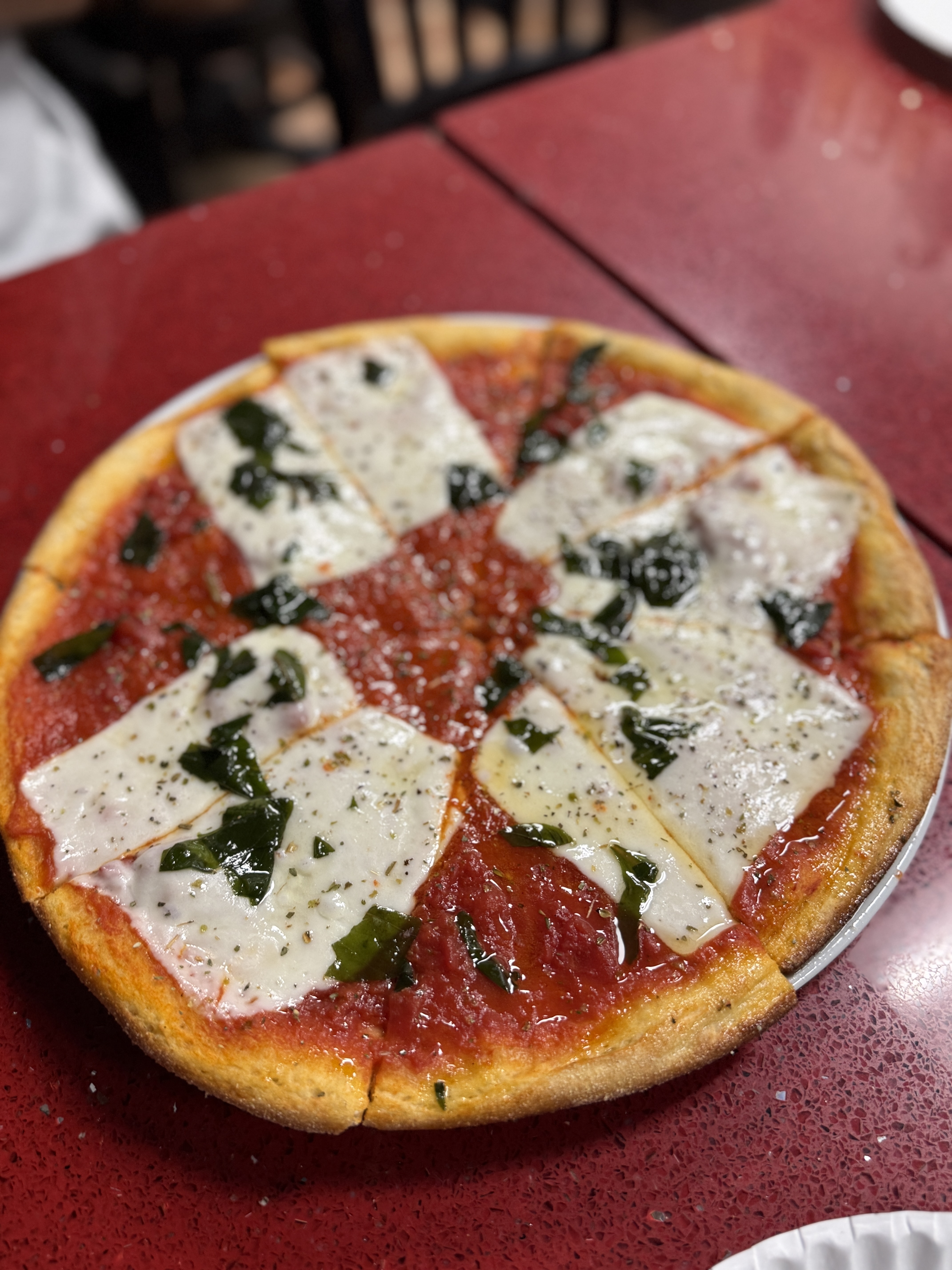 Margherita pizza at Puglia Pizza Philadelphia