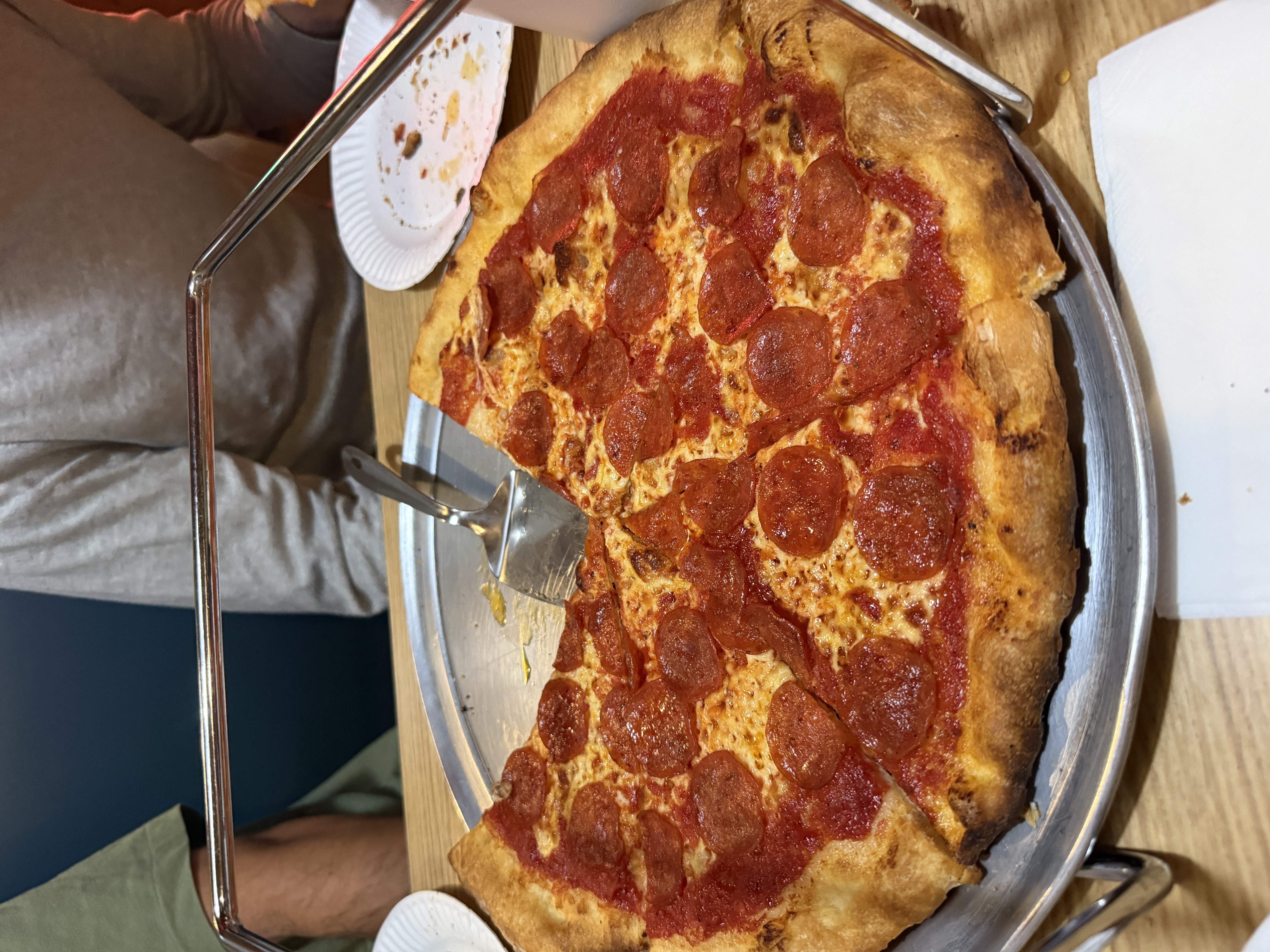 Sausage and mushroom pizza at Tacconelli's